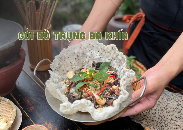 Gỏi bò trụng ba khía, thương vị riêng biệt không thể nào quên